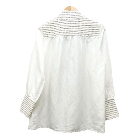 Soft Surroundings Lillith Tunic White Cream Button Front Lace Size Small Cottage - Picture 2 of 10